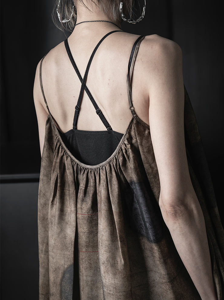 UMA WANG<br>WOMENS ASHEL DRESS / BROWN/BLUE