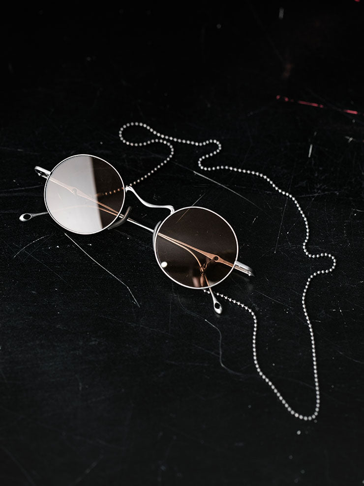 RIGARDS × UMA WANG<br>TITANIUM フレームサングラス / SILVER ANTIQUE / RG00UW14