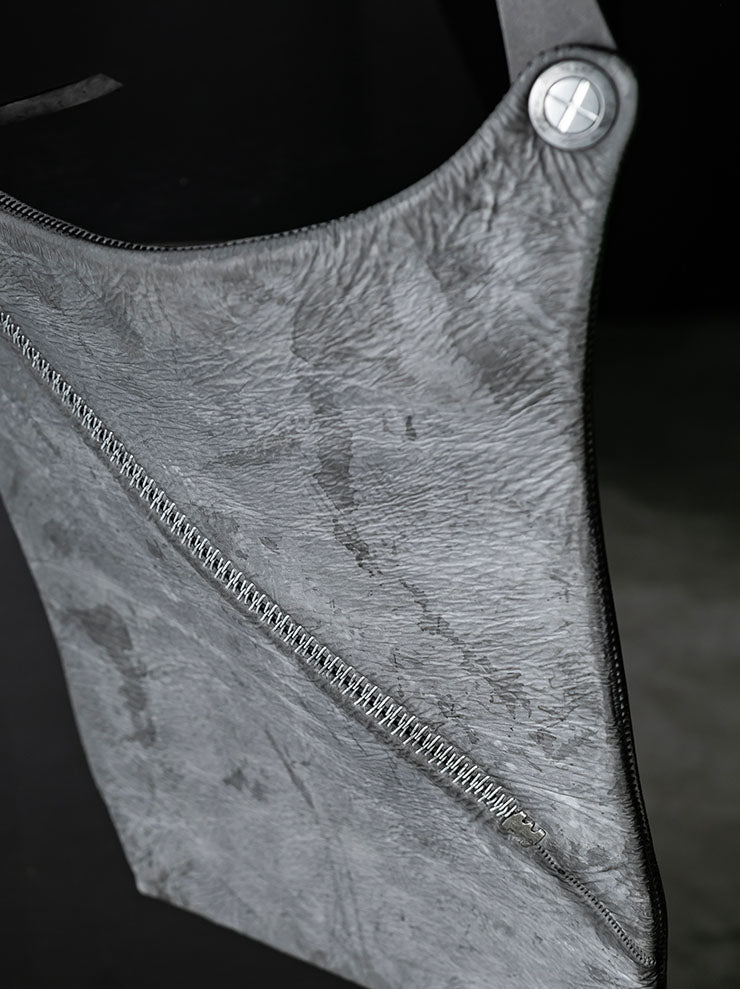 ISAAC SELLAM EXPERIENCE<br> Bonded Leather Messenger Bag / PLOMB REFLECTOR