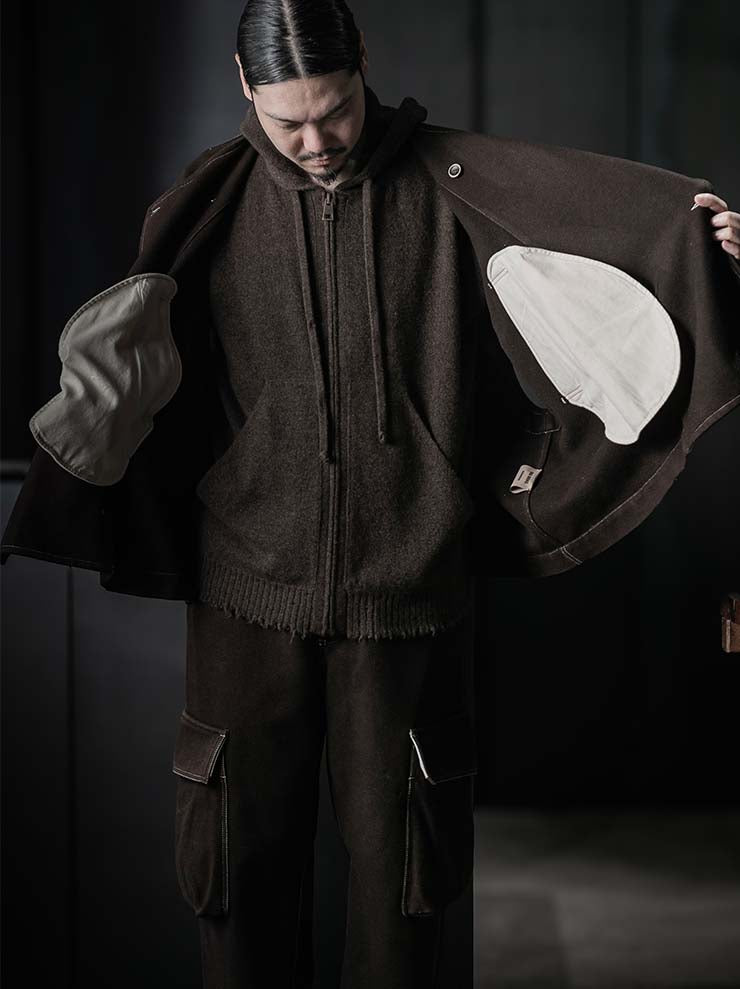 UMA WANG<br>MENS JODEN JACKET / BROWN