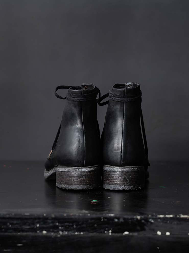EMATYTE<br>MENS Horse Leather Culatta Object Dyed Lace-up Bootss / BLACK
