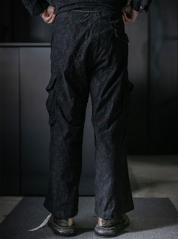 MONAD<br> Simmons Cargo Drawcord Pant / Black Overdye