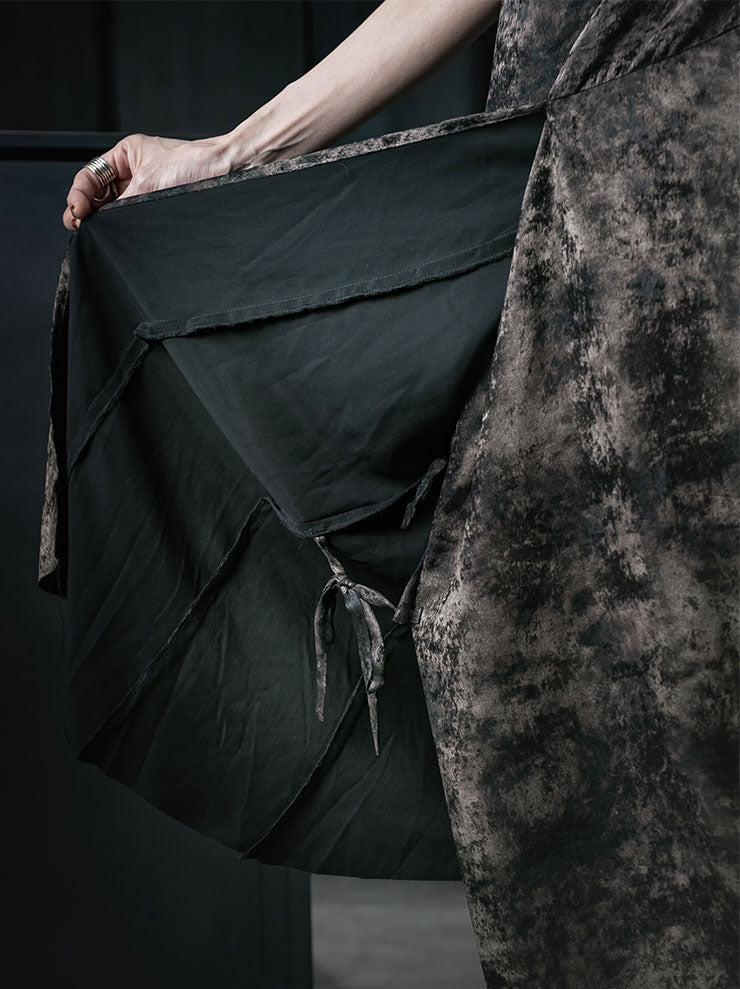 CHIAHUNG SU<br>WOMENS HAND DYED WATERED GAUZE STRAPPING DRESS / WATERED GAUZE