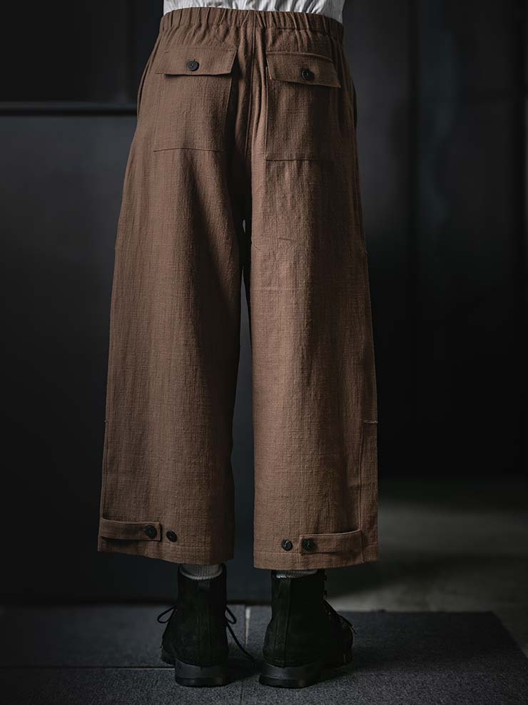 WRIGHT + DOYLE<br>UNISEX HAYTOR TROUSERS / OCHRE PINSTRIPE