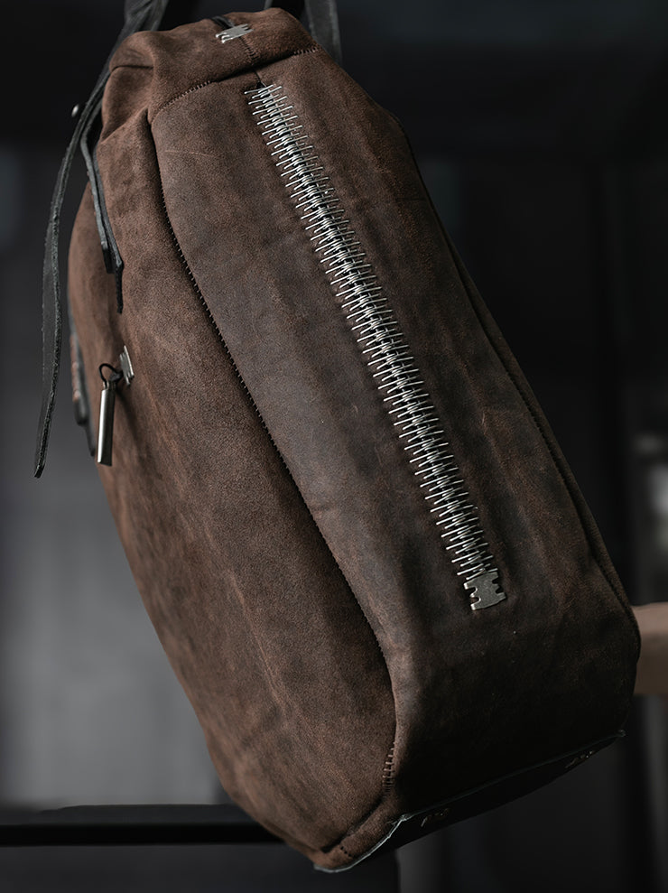 ISAAC SELLAM EXPERIENCE<br>ボンディングレザートートバッグ / SUEDE CHOCO - 24th of August Exclusive