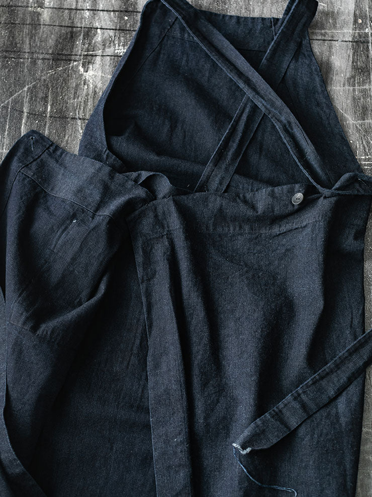 ATELIER SUPPAN<br>APRON  in  denim / W26-17