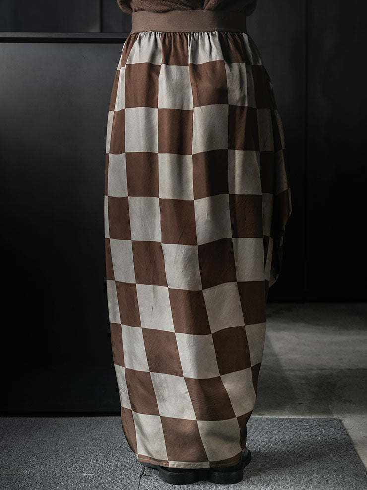 UMA WANG<br>WOMENS GROP SKIRT / MUSTARD/TAN