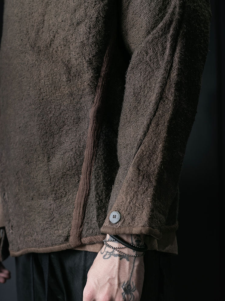 OUTBREAK LAB<br>MENS Beekeeper Sweater in Cotton Bouclé / DARK