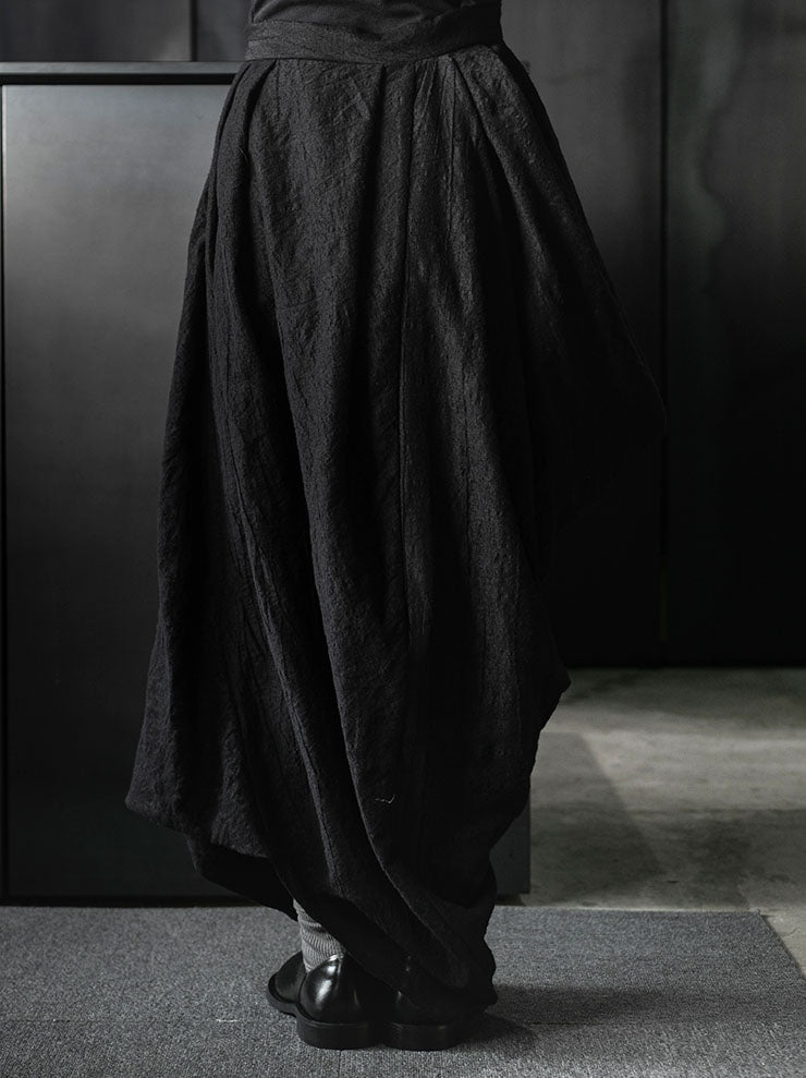 CHIAHUNG SU<br>DRAPE SKIRT / BLACK
