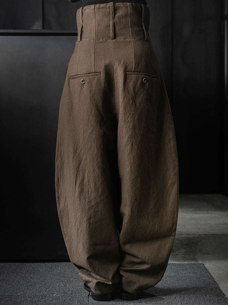 UMA WANG<br>WOMENS POLY PANTS / BROWN