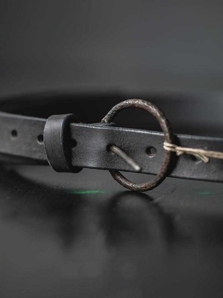 tagliovivo<br> Ring Buckle Belt S Hand-Dyed Calf / Graphite -  - 24th of August Exclusive