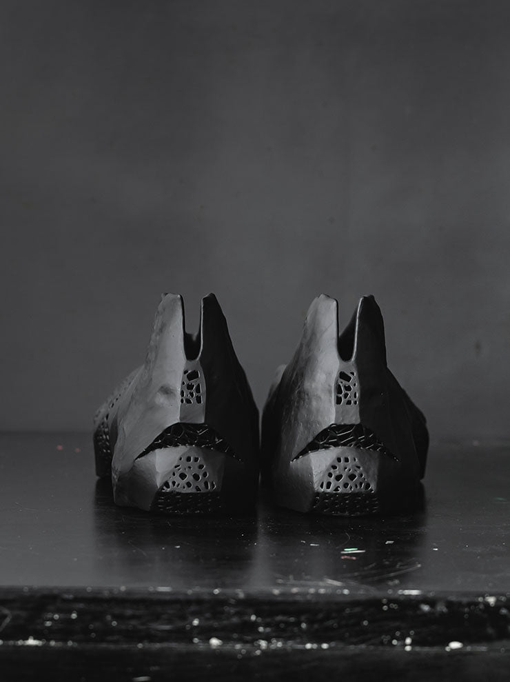 OUTBREAK LAB<br>MENS 3D printed Mid-top shoes / BLACK