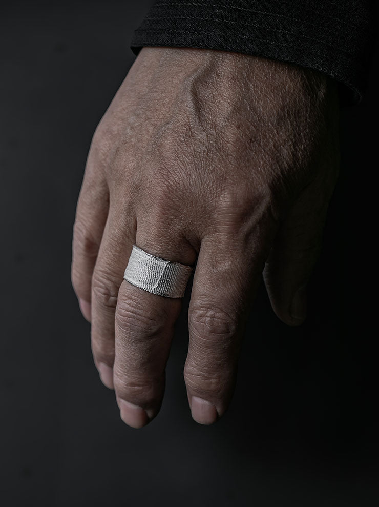 DETAJ<br> / 2-BANDAGE SILVER RING / 2-VTGR03 / VINTAGE WHITE