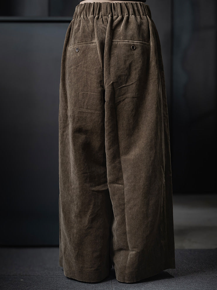 UMA WANG<br>WOMENS VELVET TROUSERS / MUSTARD