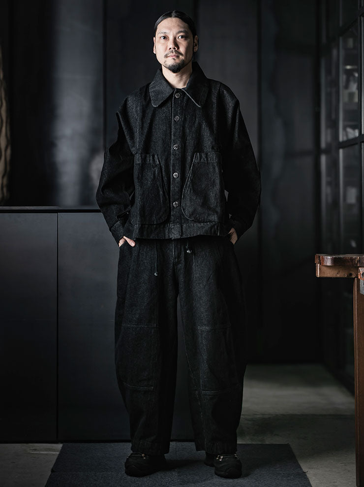 GATHERING<br>UNISEX FARMER JACKET / BLACK