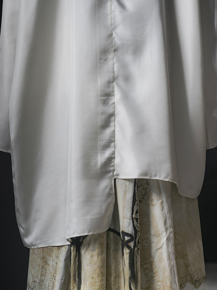 IA LONDON<br>UNBALANCED SHIRT / CORSET PRINT