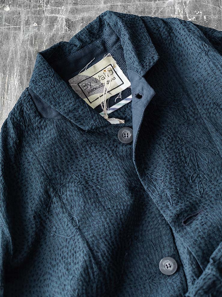 BY WALID バイウォリッド リネンコットンジャケット パイル地切替アウター By WalidMENS PACHO COAT / INDIGO / SIZE L