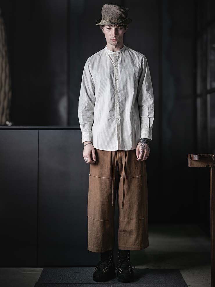 WRIGHT + DOYLE<br>UNISEX ROWDEN SHIRT / CHALK BRICK PINSTRIPE