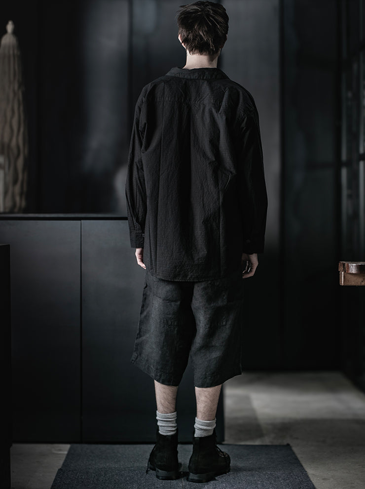 ATELIER SUPPAN<br>MENS Shirt Jacket black stripes / E26-16