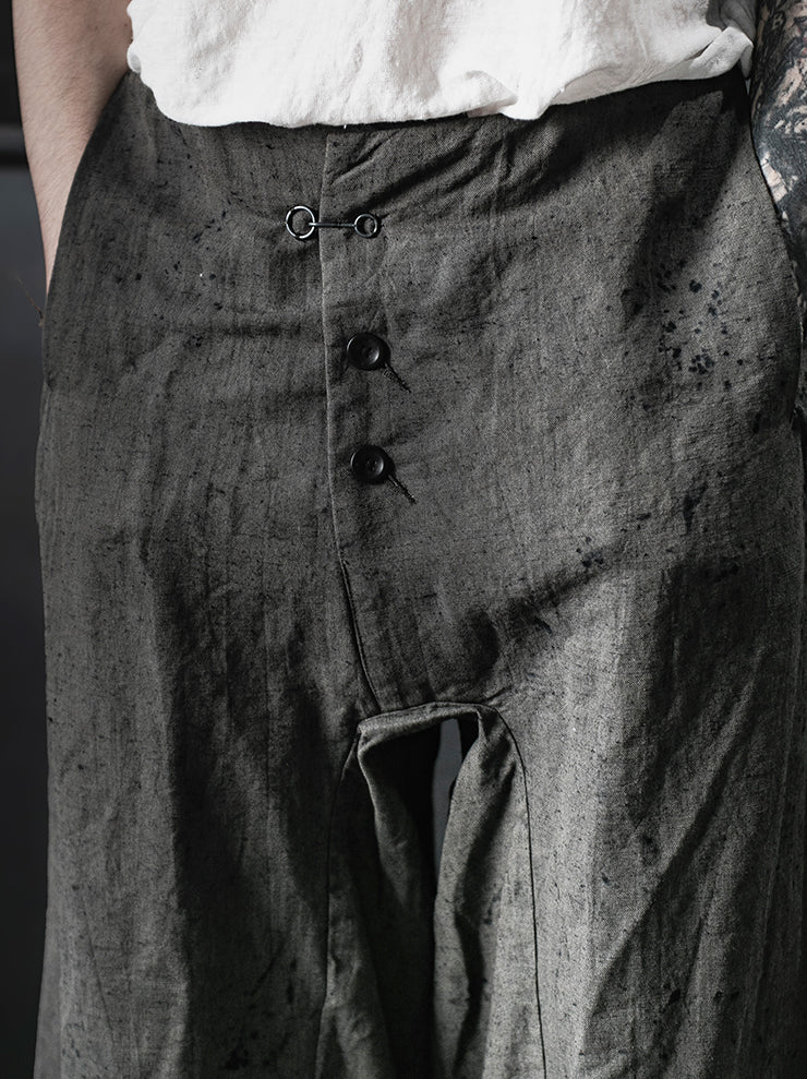 ATELIER SUPPAN<br>UNISEX large round hook Bluegreen TROUSERS / E26-09