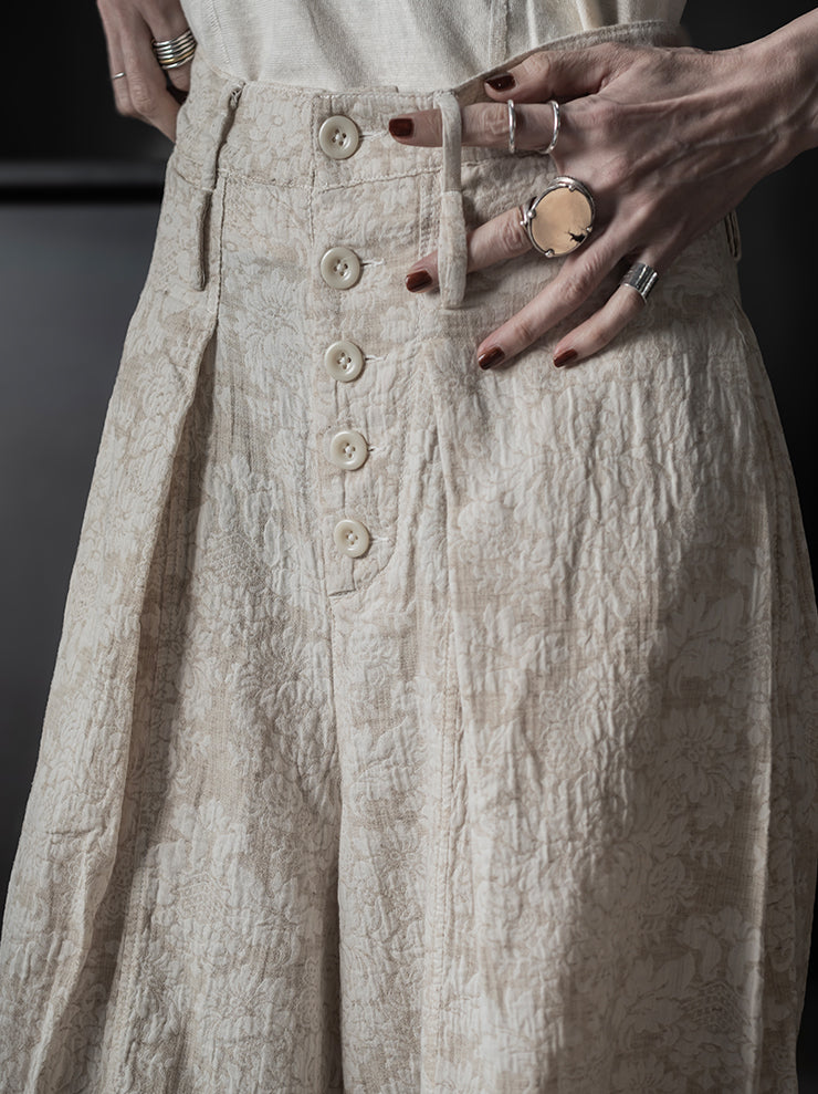 KINYAN LAM<br>WOMENS Jacquard Balloon Cut Trousers / Raw White