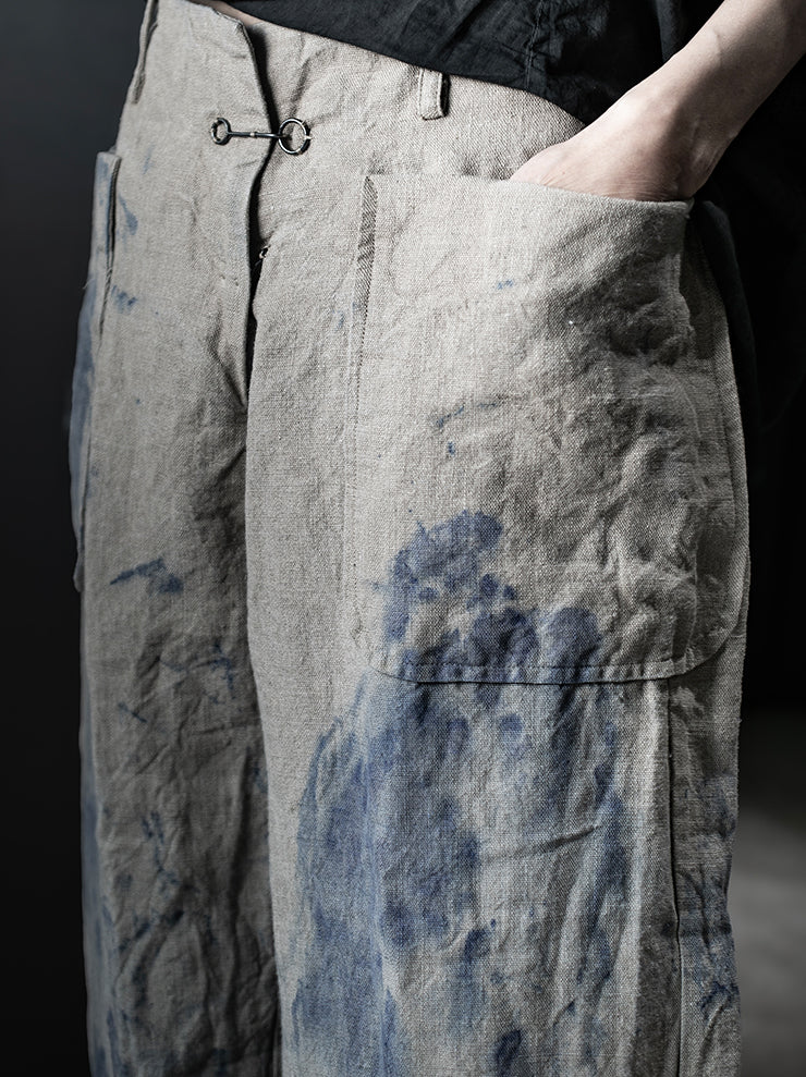 ATELIER SUPPAN<br>WOMENS TROUSERS with blue color stains  / E26-43