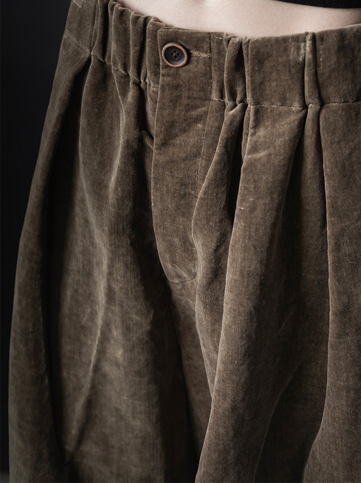UMA WANG<br>WOMENS VELVET TROUSERS / MUSTARD