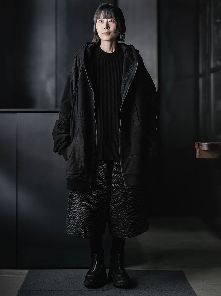 By Walid<br>UNISEX ZIP UP HOODIE / BLACK / SIZE S