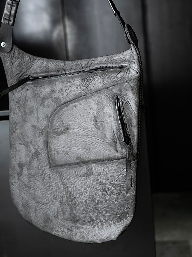 ISAAC SELLAM EXPERIENCE<br> Bonded Leather Messenger Bag / PLOMB REFLECTOR