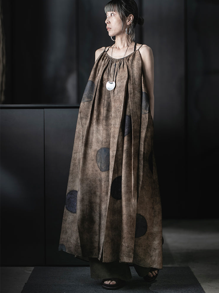 UMA WANG<br>WOMENS ASHEL DRESS / BROWN/BLUE