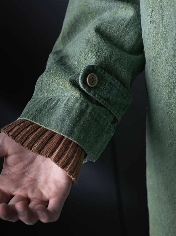 KINYAN LAM<br>UNISEX Natural Dye Raglan Sleeves Coat / GREEN