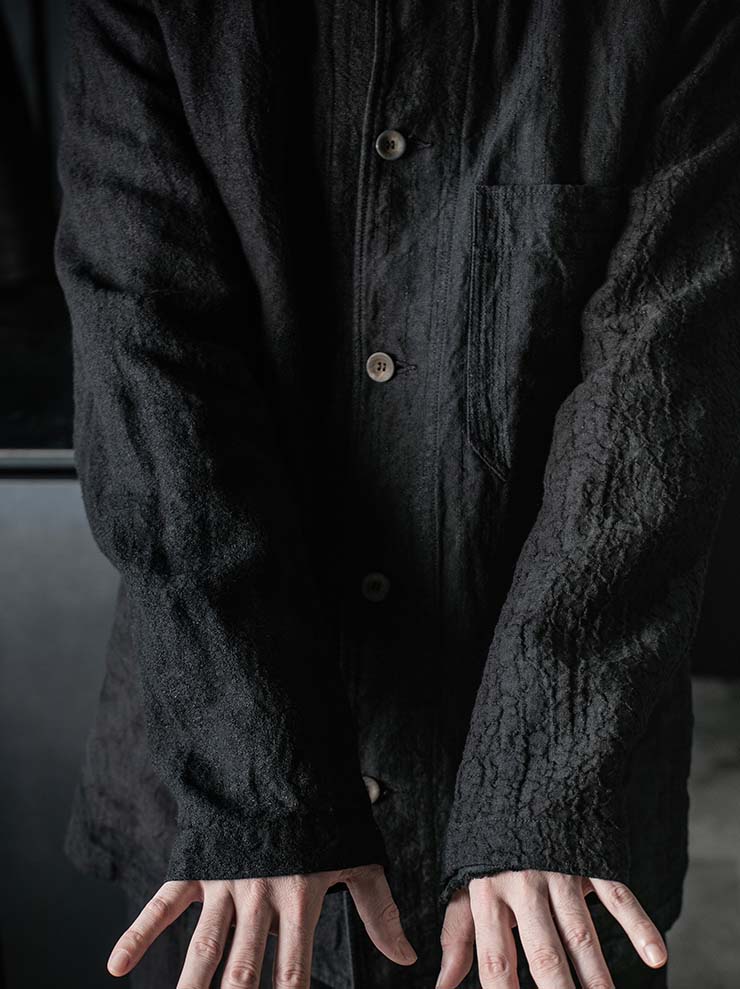 P.R. PATTERSON<br>HARLEQUIN LINEN WORK JACKET / BLACK