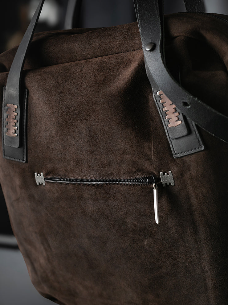 ISAAC SELLAM EXPERIENCE<br>ボンディングレザートートバッグ / SUEDE CHOCO - 24th of August Exclusive