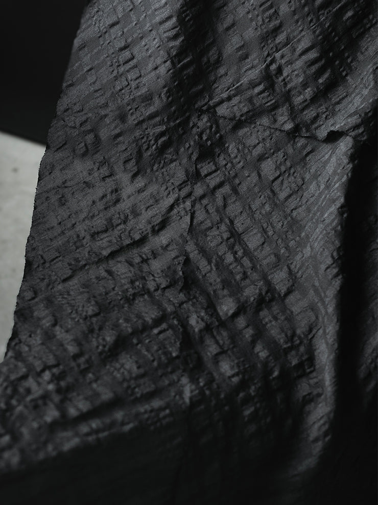 CHIAHUNG SU<br>HAND WOVEN CHECKER MIDI SKIRT / BLACK CHECKER