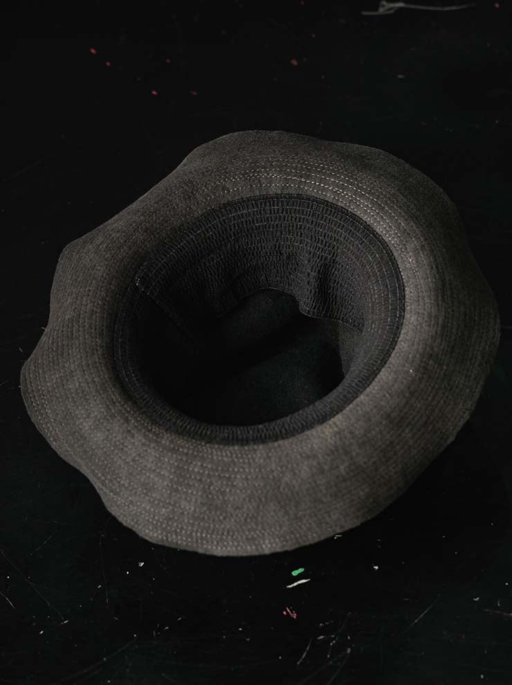 HORISAKI<br>ラビットファーフェルトハット RHNOS007 - fw26 / GREY ROCK
