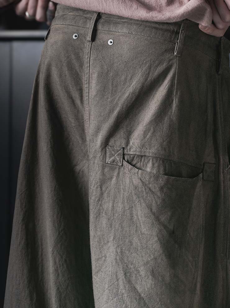EVAN SCOTT MONROE<br>Upside Down Trousers / Pomegranate, Greige/Green
