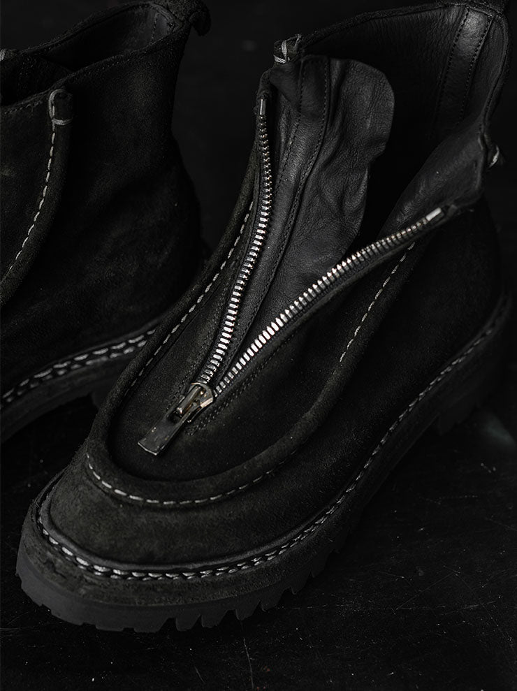 GUIDI Women's Front Zip Para Boots NTP05FZ Black/Reverse Calf