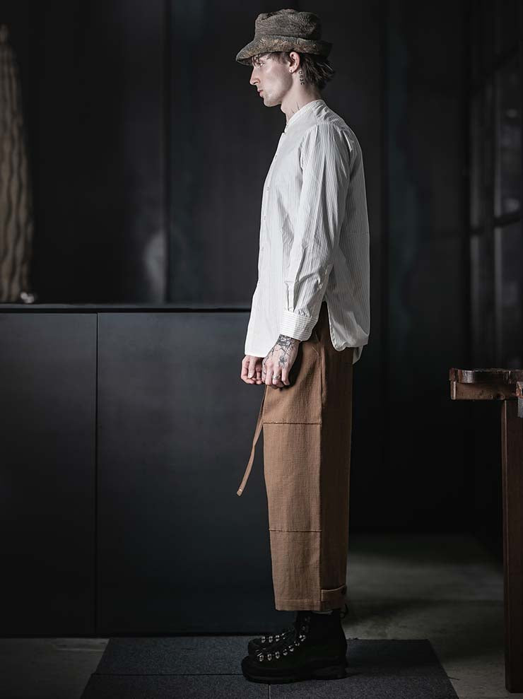 WRIGHT + DOYLE<br>UNISEX ROWDEN SHIRT / CHALK BRICK PINSTRIPE