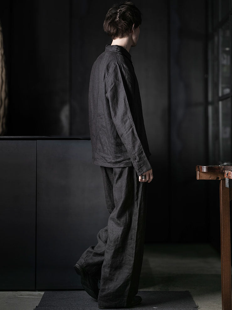 toward(s)<br> WELT SHIRT IN LINEN / Brown &amp; Black