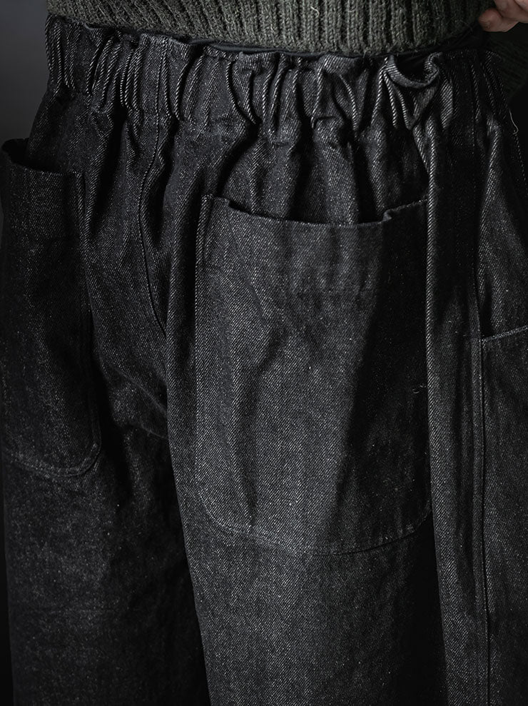 GATHERING<br>UNISEX FISHERMAN PANT / BLACK