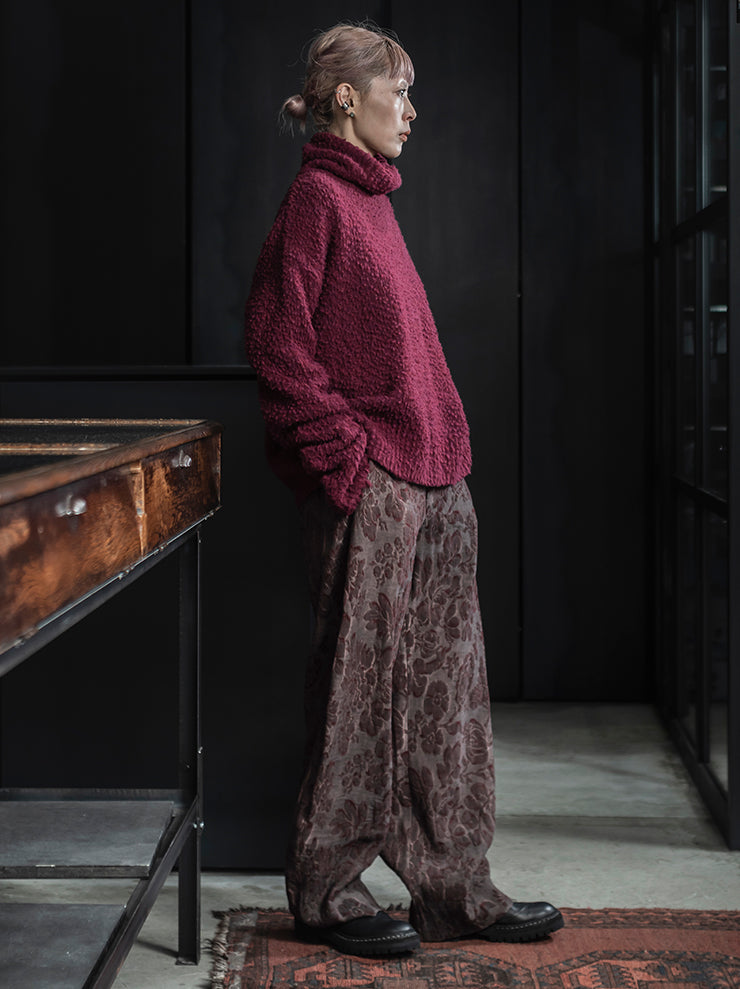 UMA WANG <br>WOMENS ハイネックニットトップス / DARK RED