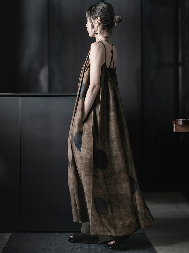 UMA WANG<br>WOMENS ASHEL DRESS / BROWN/BLUE