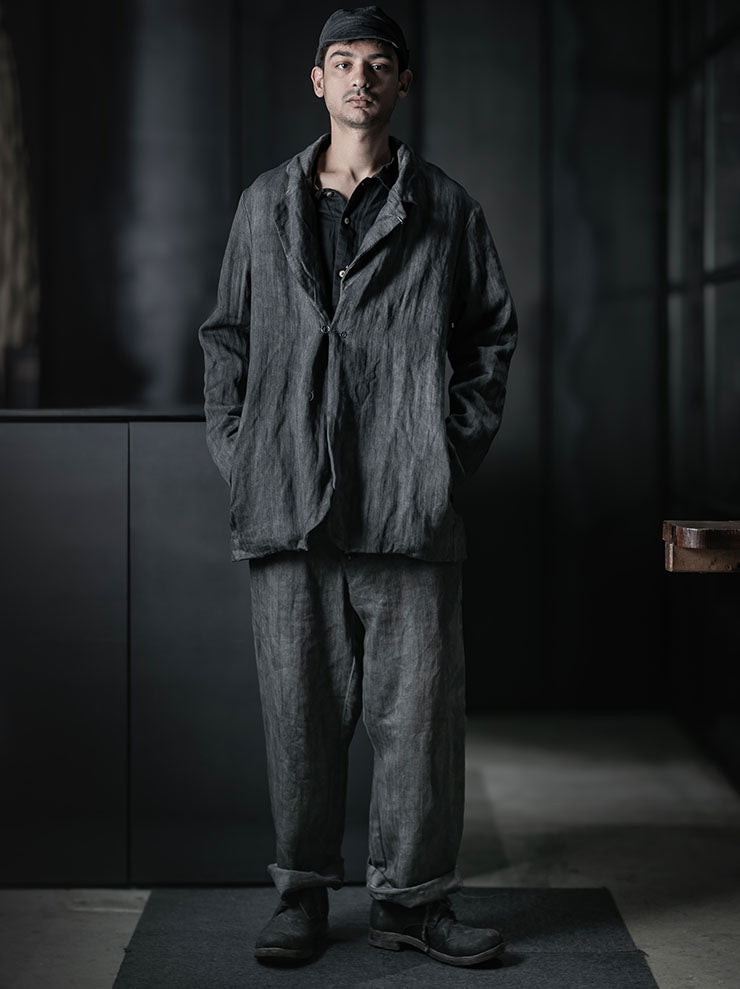 ATELIER SUPPAN<br>MENS BLUE  HEMP  JACKET / W26-03