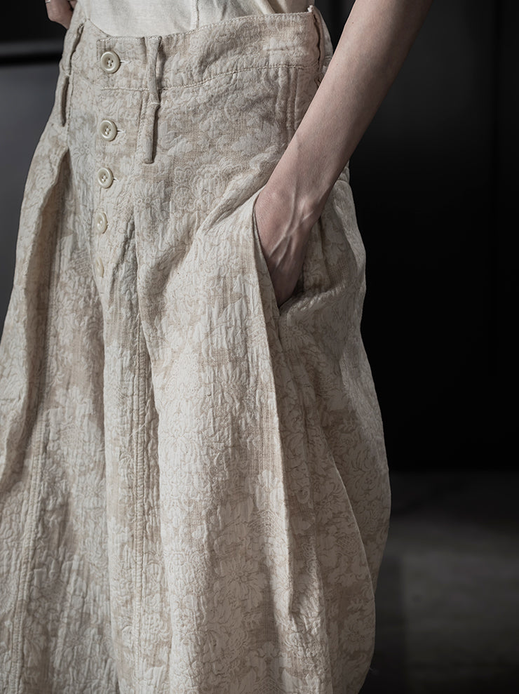 KINYAN LAM<br>WOMENS Jacquard Balloon Cut Trousers / Raw White