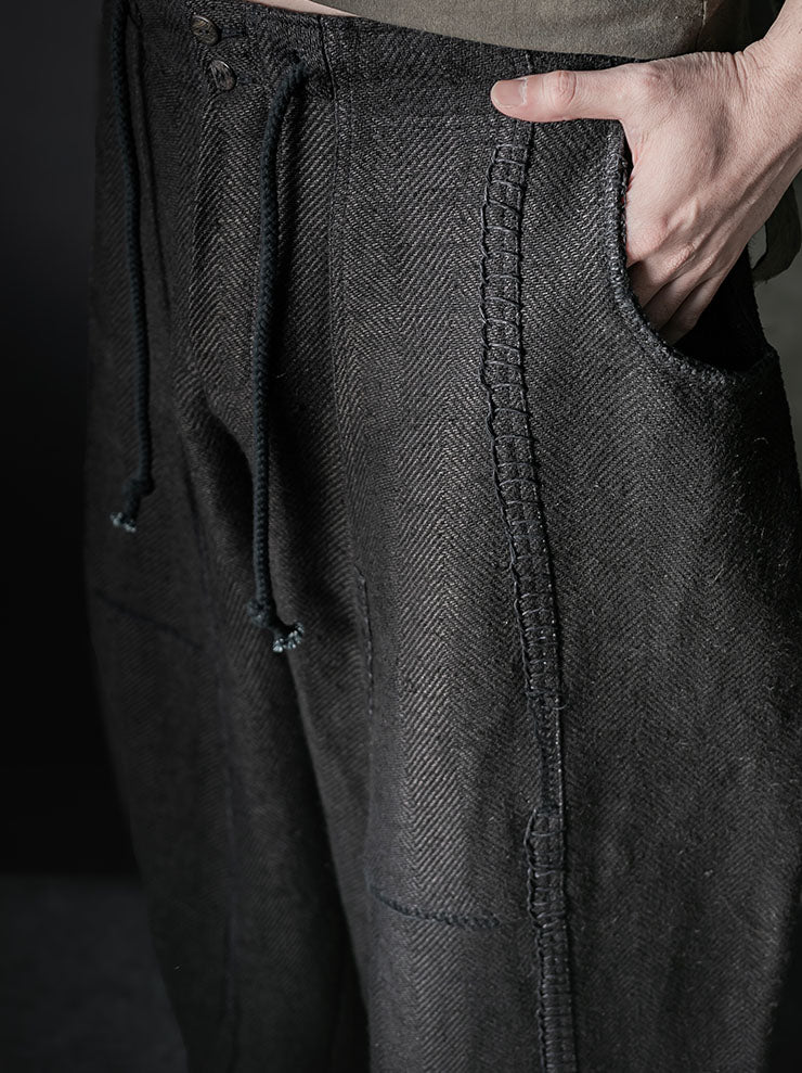 GATHERING<br>UNISEX FISHERMAN PANT / INDIGO BLACK