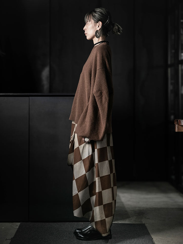 UMA WANG<br>WOMENS SQUARE SLV TOP / DARK MUSTARD