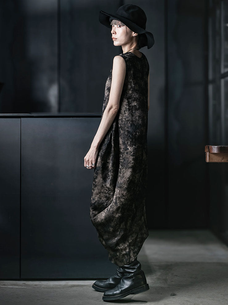 CHIAHUNG SU<br>WOMENS HAND DYED WATERED GAUZE STRAPPING DRESS / WATERED GAUZE