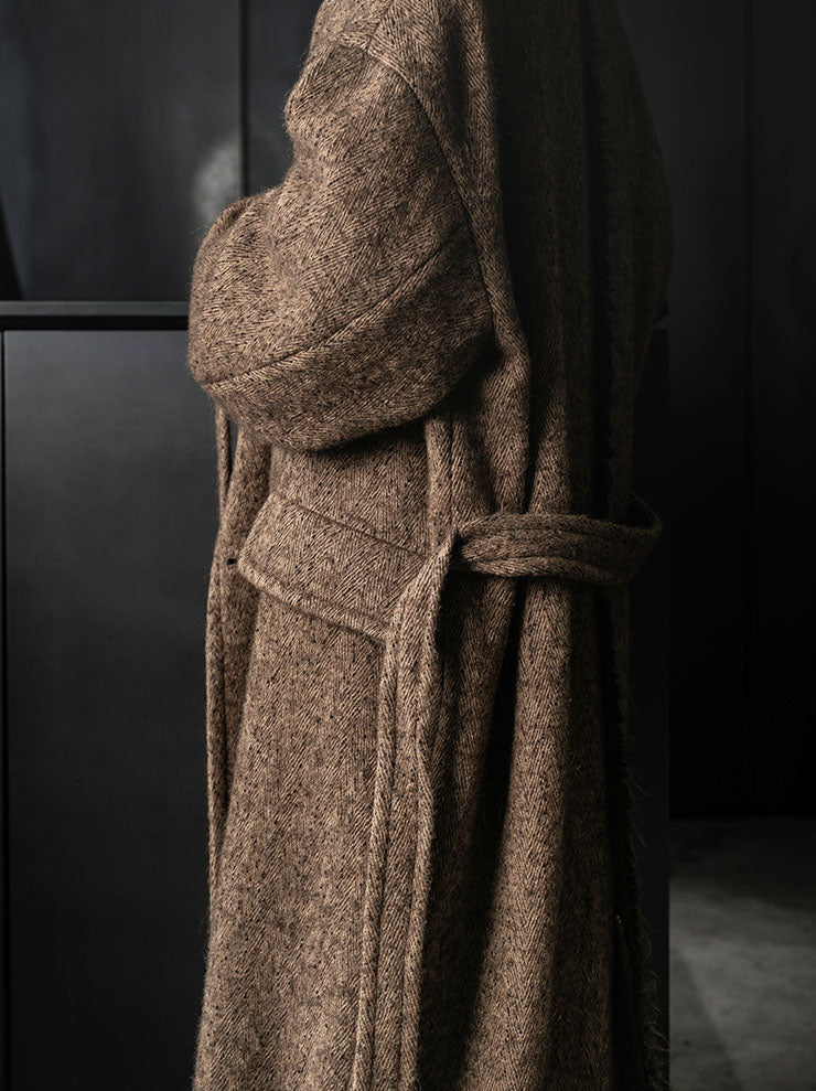 UMA WANG<br>WOMENS CICERO COAT / MUSTARD/BLACK