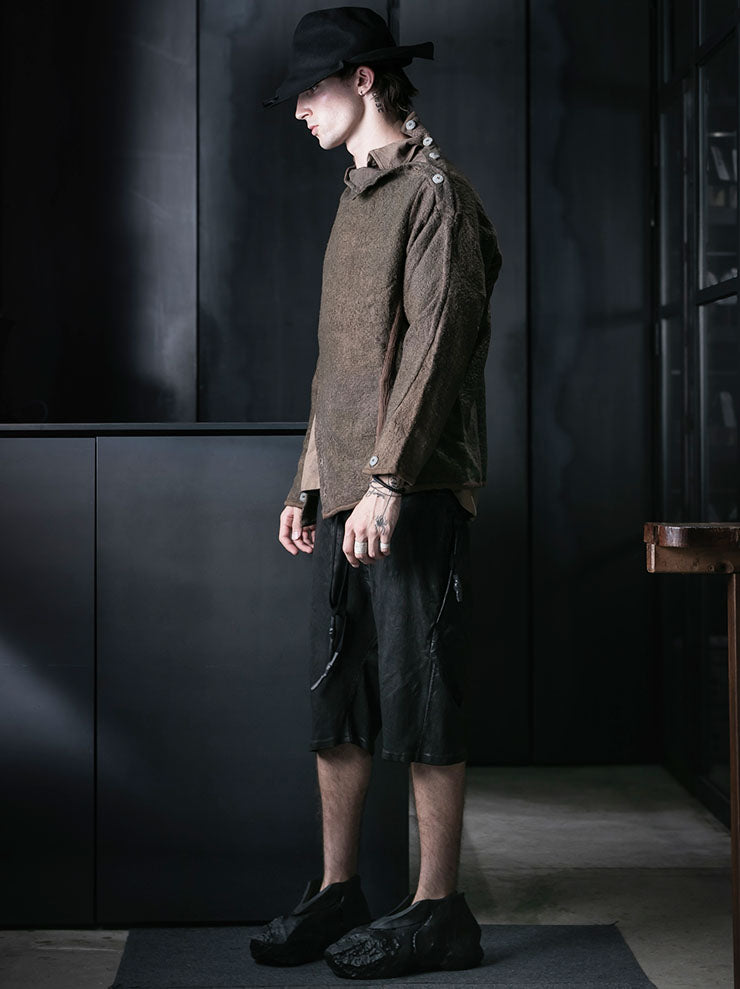 OUTBREAK LAB<br>MENS Beekeeper Sweater in Cotton Bouclé / DARK