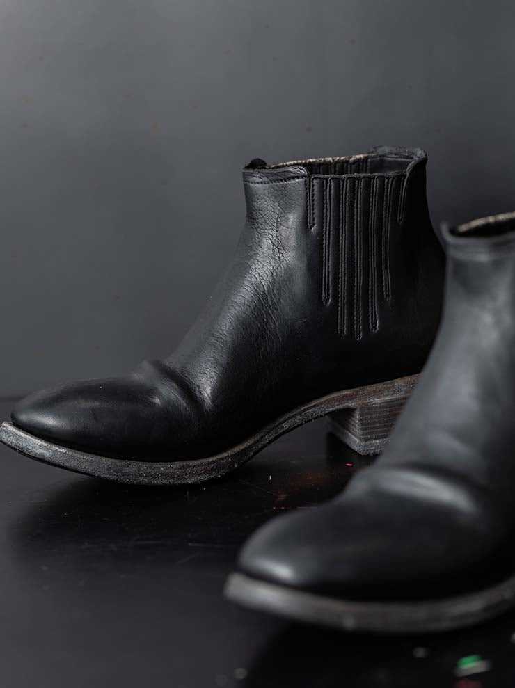 EMATYTE<br>MENS Horse Leather Culatta Object Dyed Boots / BLACK